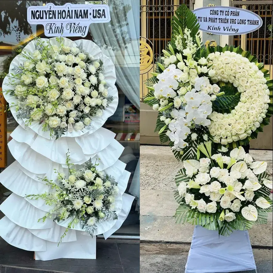 Kệ hoa chia buồn tại Ý Yên