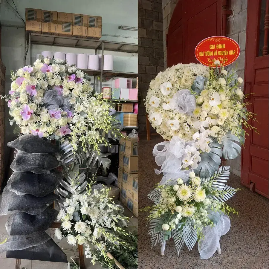 Kệ hoa chia buồn tại Yên Dũng