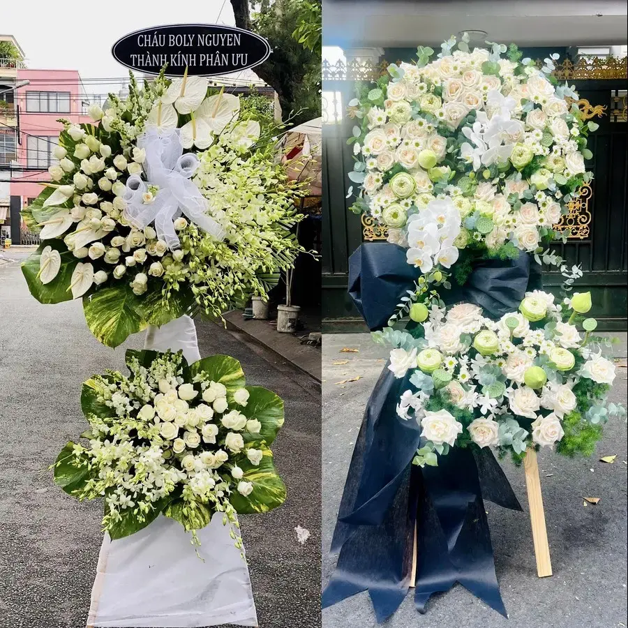 Vòng hoa đám tang tại Yên Khánh