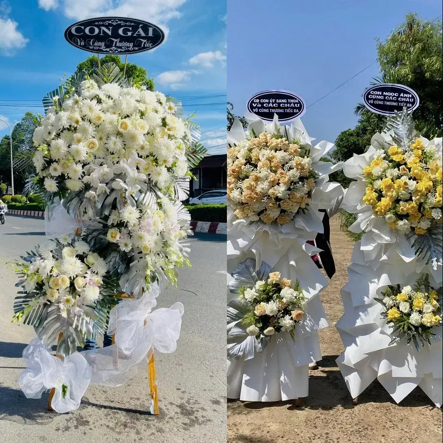 Kệ hoa chia buồn tại Yên Lạc