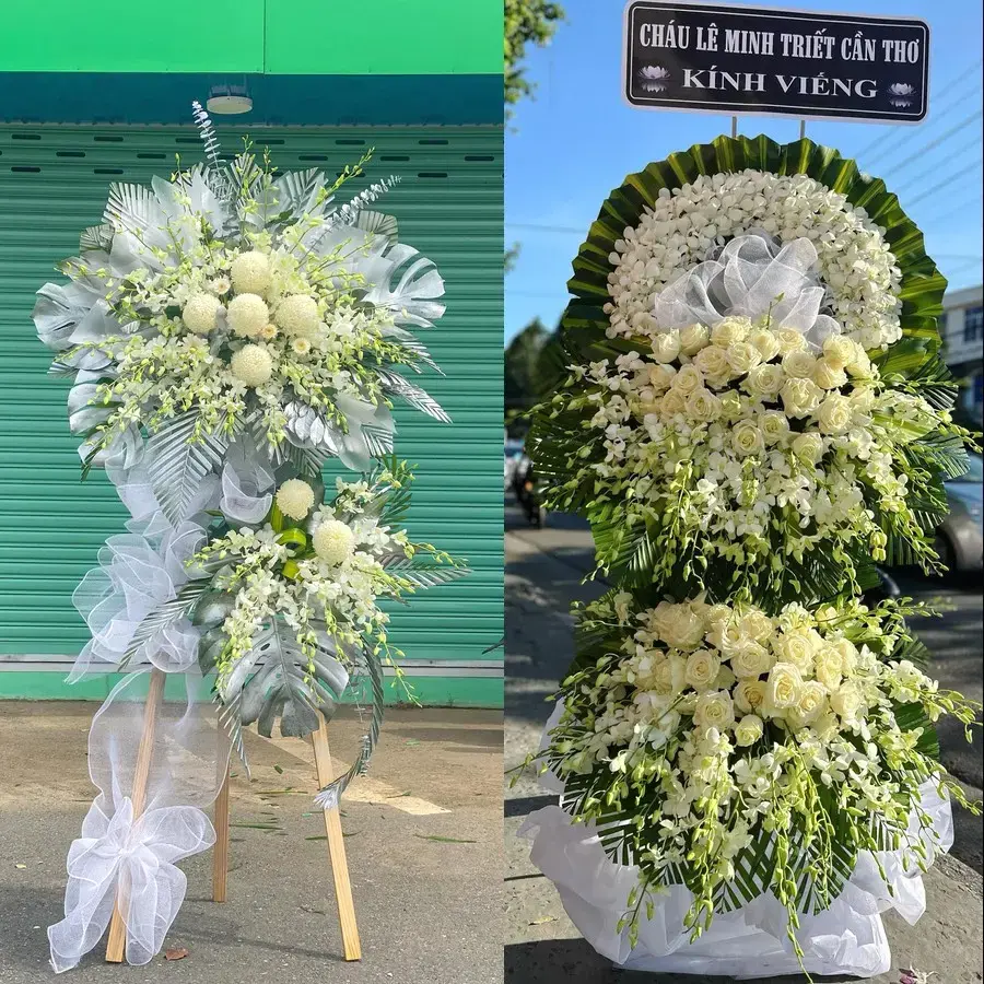 Kệ hoa chia buồn tại Yên Lãng