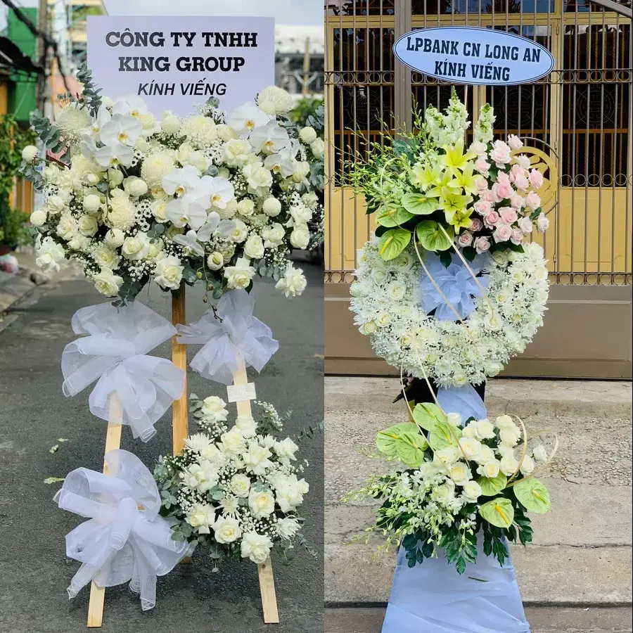 Kệ hoa chia buồn tại Yên Trung