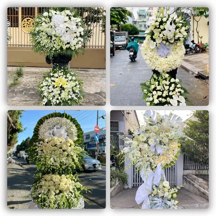 Bốn mẫu hoa đám tang Ái Nghĩa