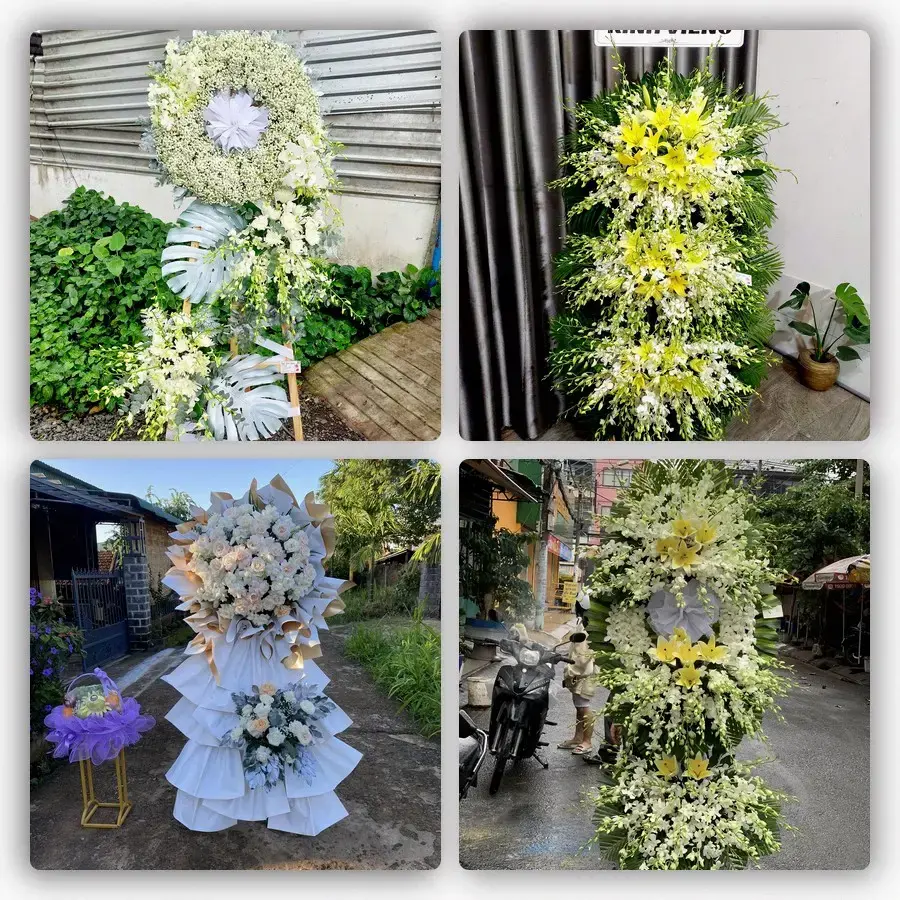 Bốn mẫu hoa đám tang An Lão