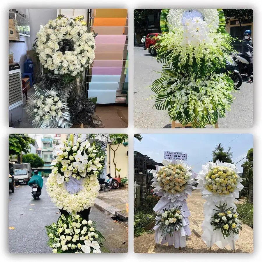 Bốn mẫu hoa đám tang Bát Xát