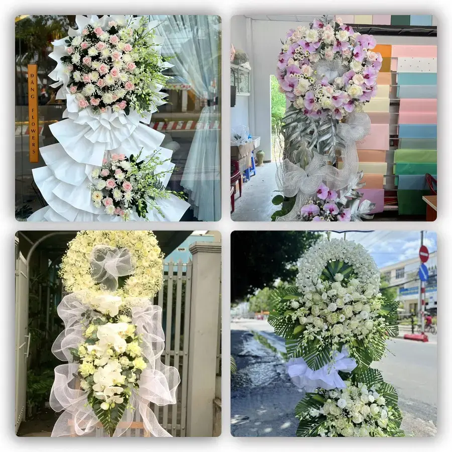 Bốn mẫu hoa đám tang Bến Tre
