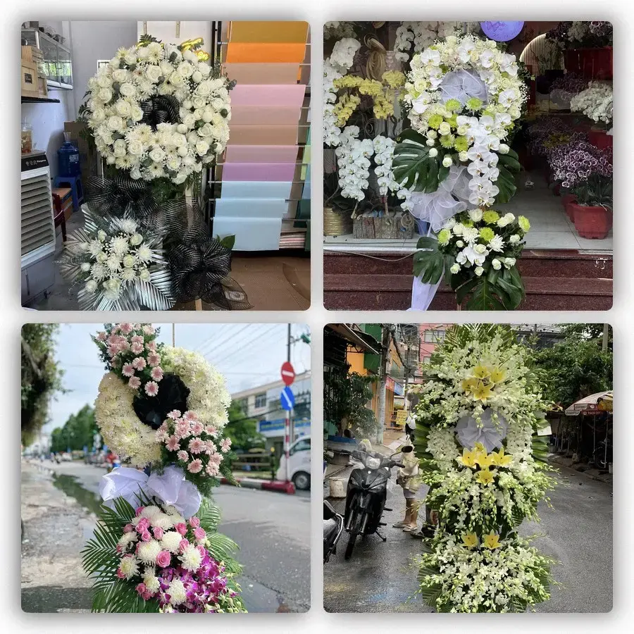 Bốn mẫu hoa đám tang Bình Mỹ