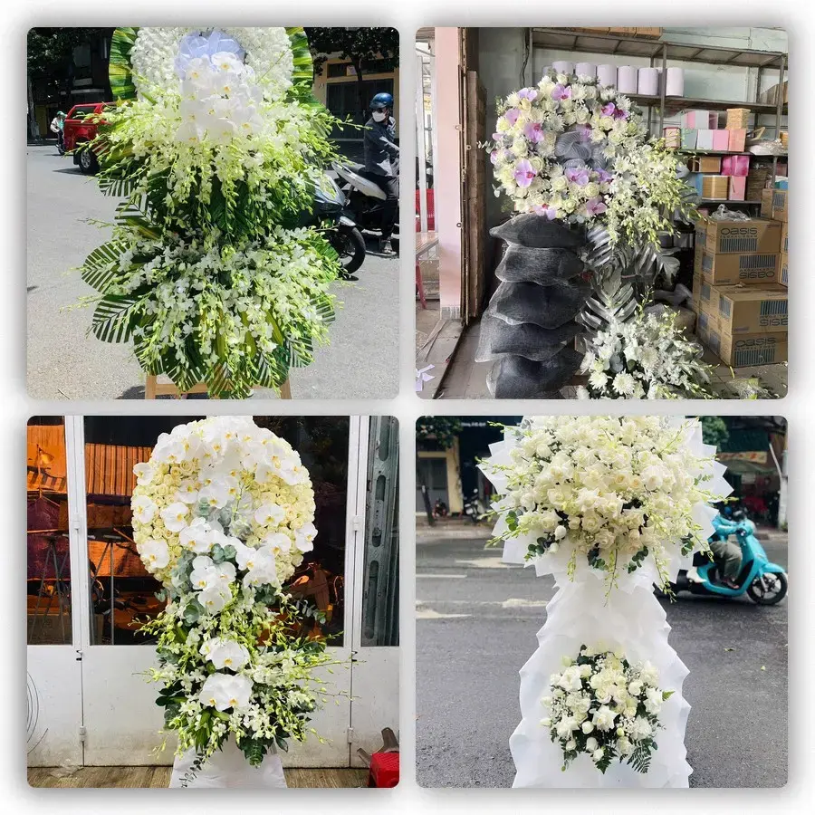 Bốn mẫu hoa đám tang Bình Phú