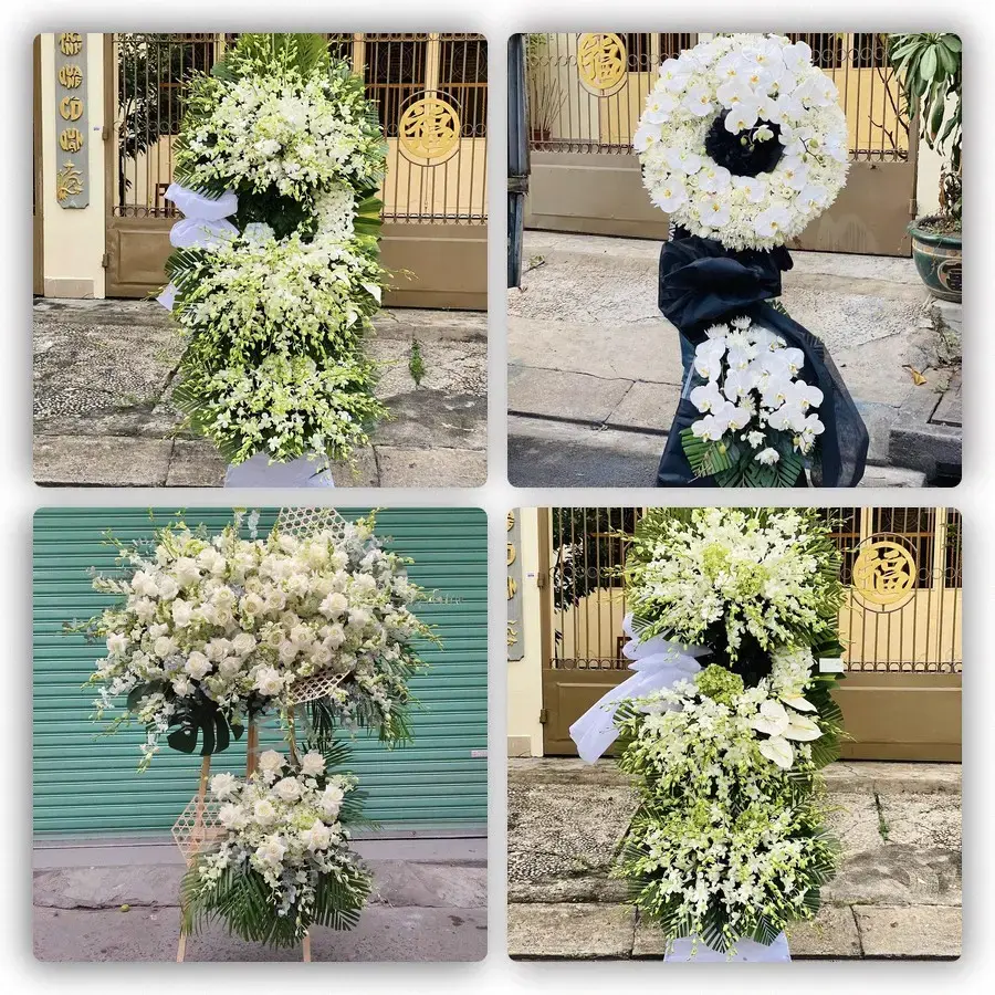 Bốn mẫu hoa đám tang Cái Dầu