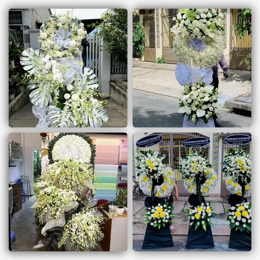 Bốn mẫu hoa đám tang Cái Nhum