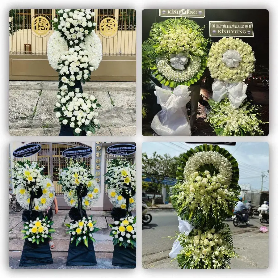 Bốn mẫu hoa đám tang Cẩm Phả