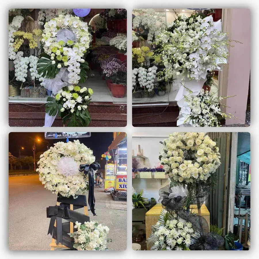 Bốn mẫu hoa đám tang Cần Giuộc