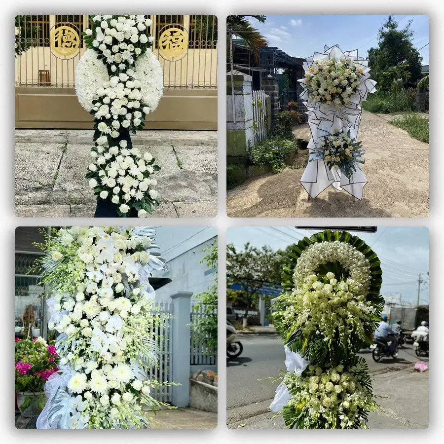 Bốn mẫu hoa đám tang Cần Thạnh