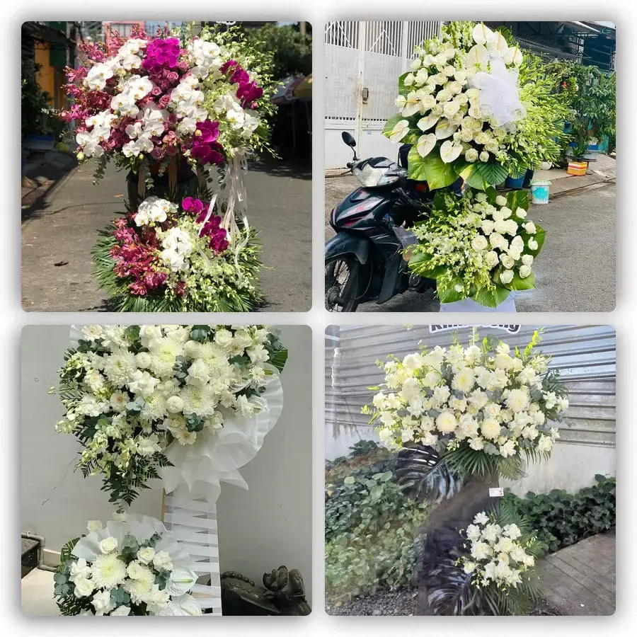 Bốn mẫu hoa đám tang Cao Lãnh