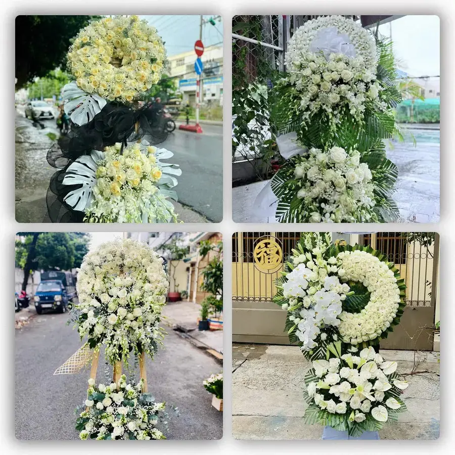 Bốn mẫu hoa đám tang Cát Bà