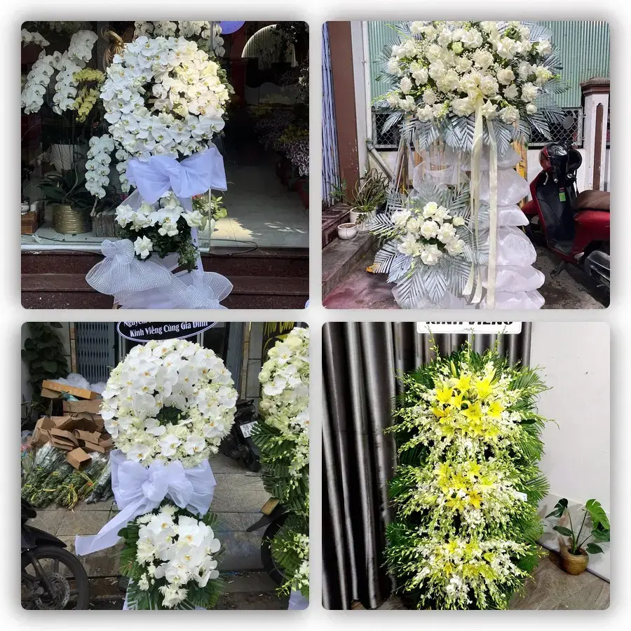 Bốn mẫu hoa đám tang Cát Tiên
