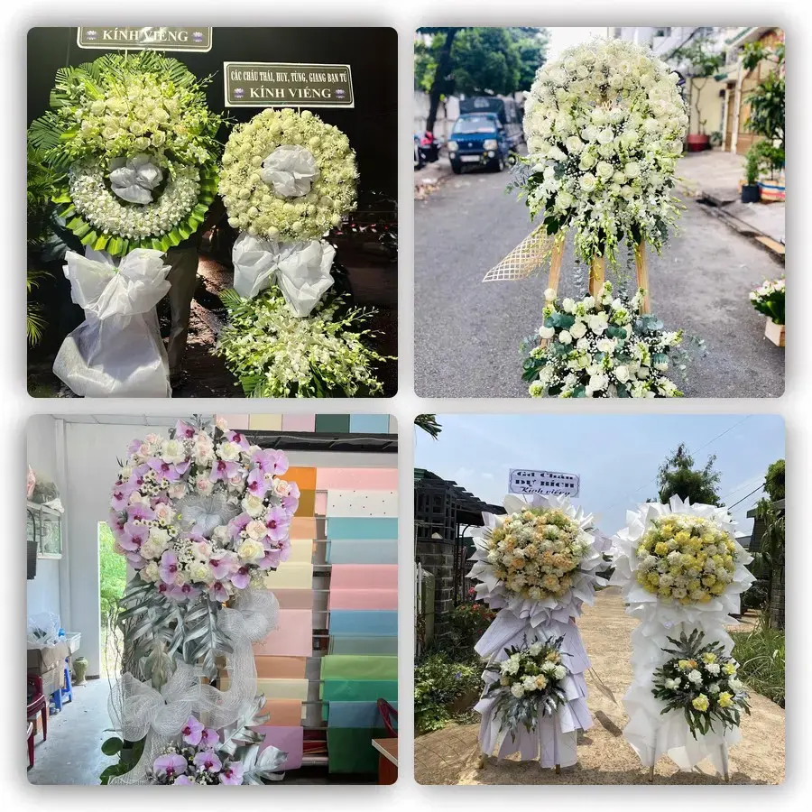 Bốn mẫu hoa đám tang Cầu Kè