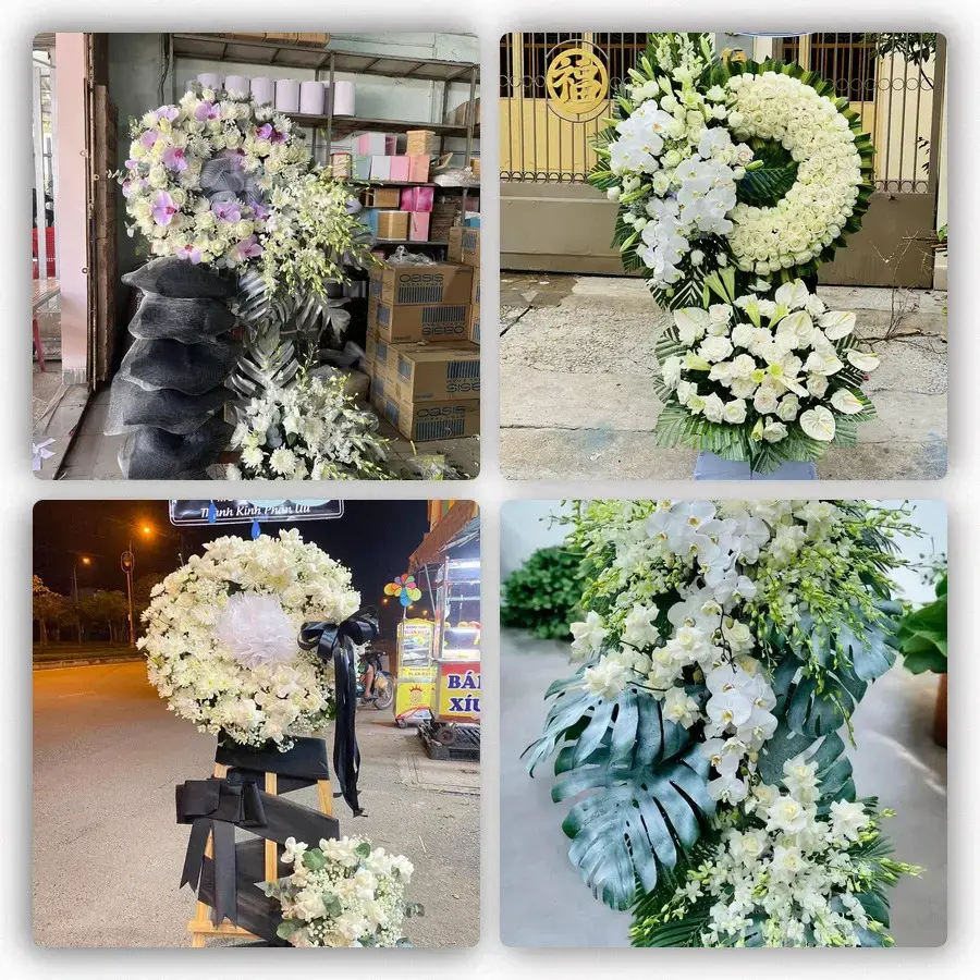 Bốn mẫu hoa đám tang Châu Đốc