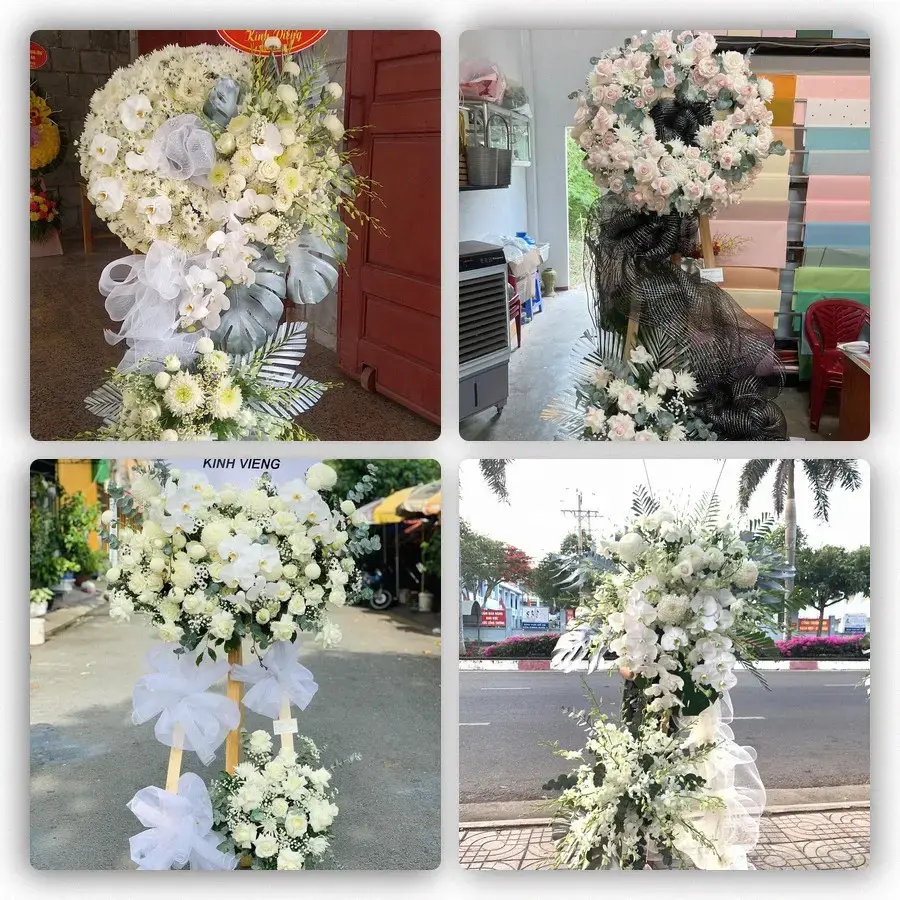 Bốn mẫu hoa đám tang Chi Nê