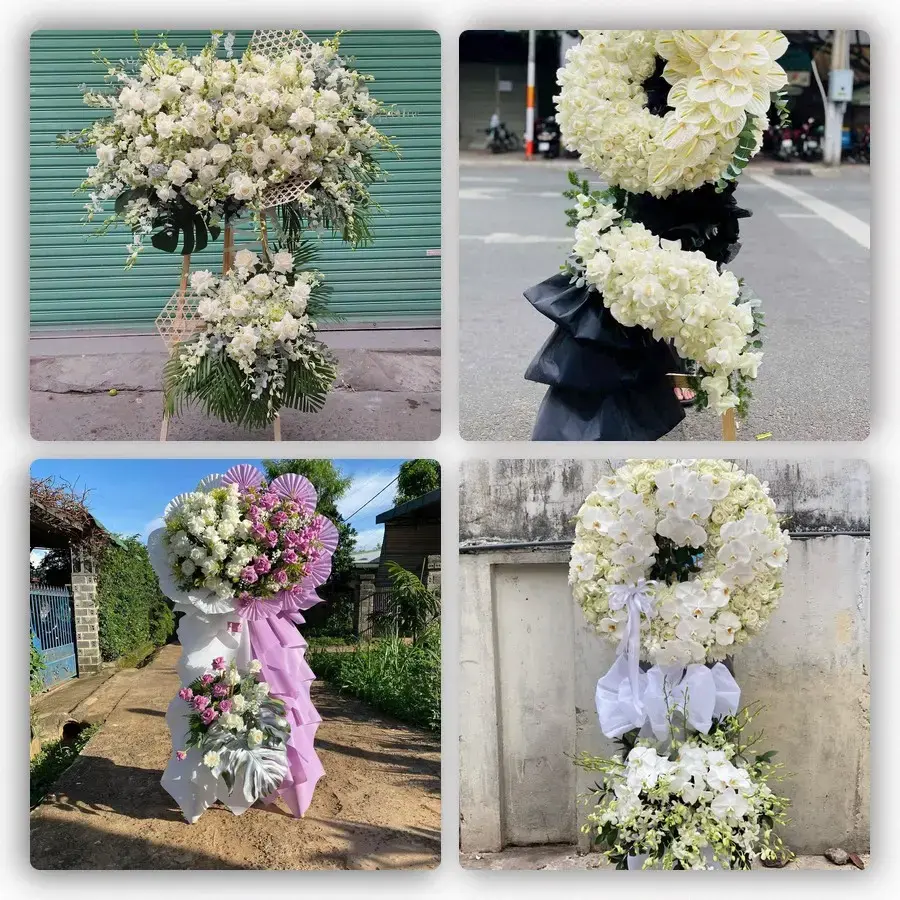Bốn mẫu hoa đám tang Chợ Gạo