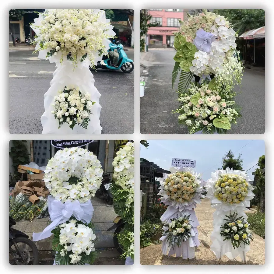 Bốn mẫu hoa đám tang Chợ Vàm