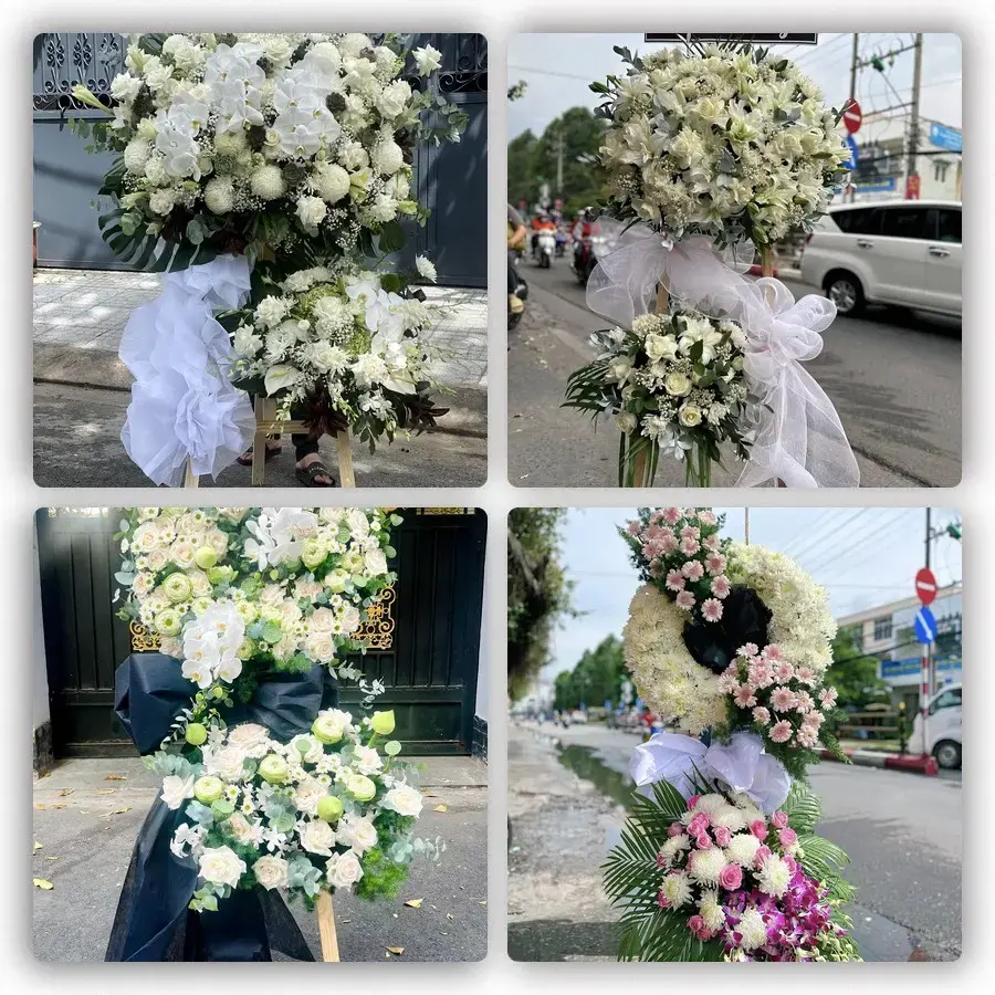 Bốn mẫu hoa đám tang Chờ