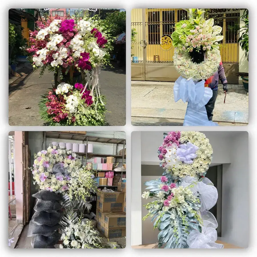Bốn mẫu hoa đám tang Cờ Đỏ