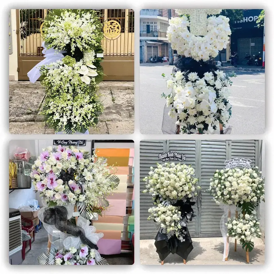 Bốn mẫu hoa đám tang Con Cuông