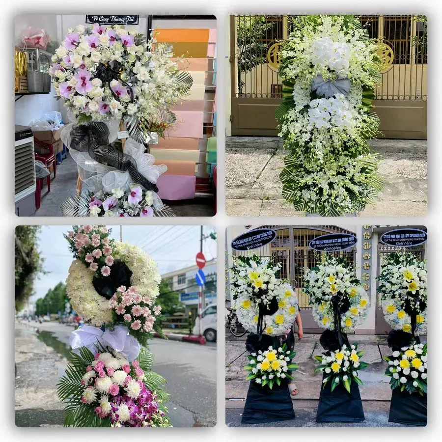 Bốn mẫu hoa đám tang Củ Chi