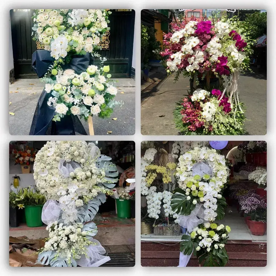 Bốn mẫu hoa đám tang Cù Lao Dung