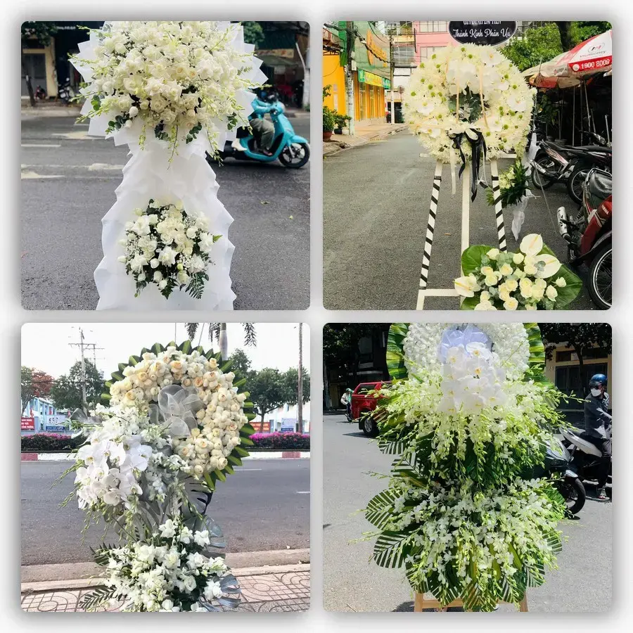 Bốn mẫu hoa đám tang Cửa Việt