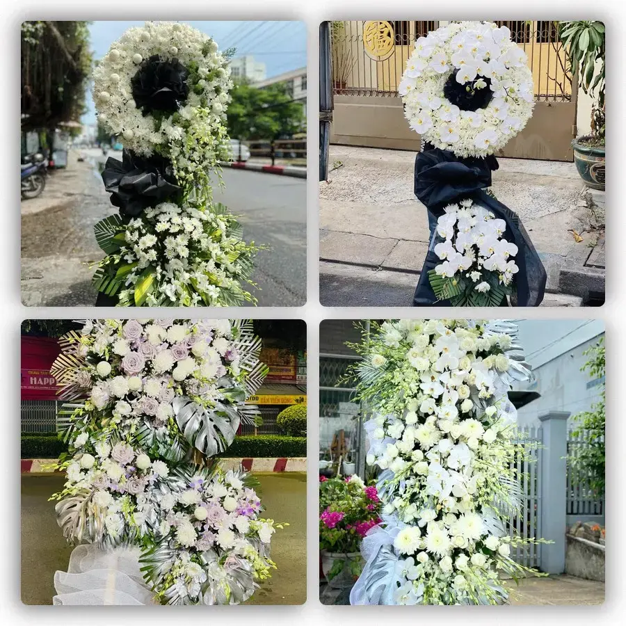 Bốn mẫu hoa đám tang Dầu Tiếng