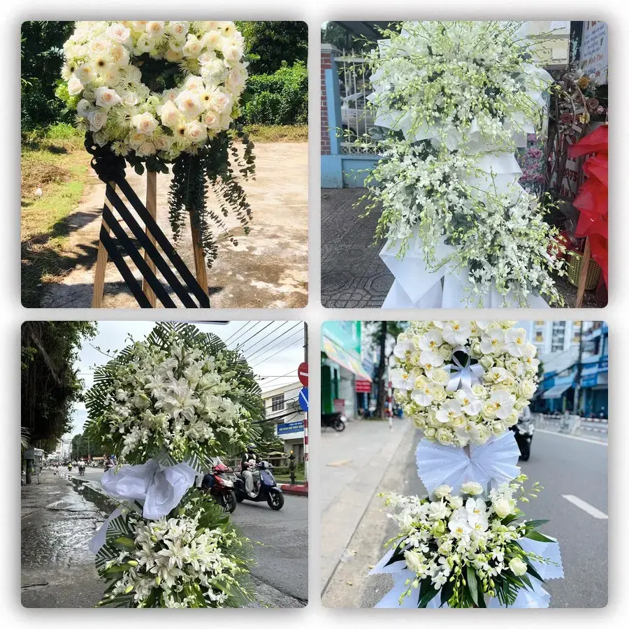 Bốn mẫu hoa đám tang Diễn Châu