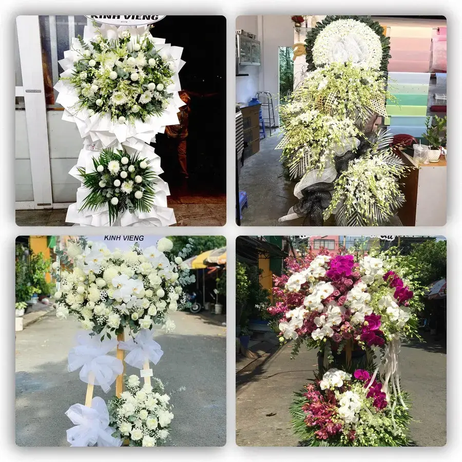 Bốn mẫu hoa đám tang Đinh Văn