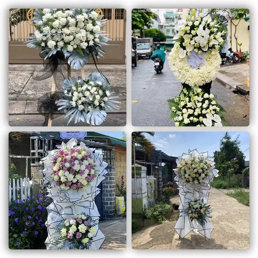 Bốn mẫu hoa đám tang Đông Hòa