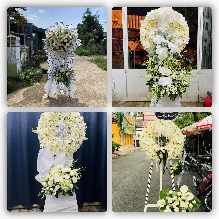 Bốn mẫu hoa đám tang Đông Hưng