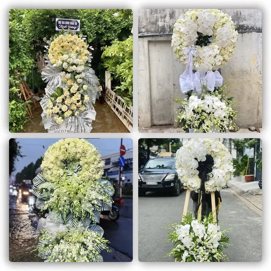 Bốn mẫu hoa đám tang Đông Khê