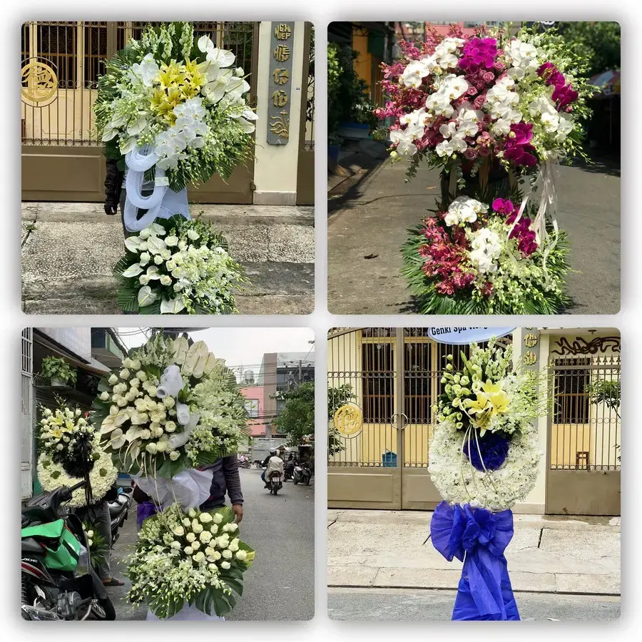 Bốn mẫu hoa đám tang Đông Phú