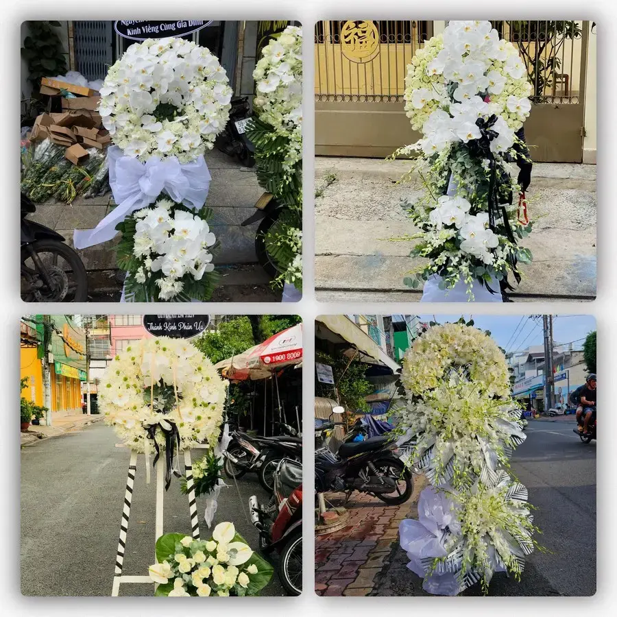 Bốn mẫu hoa đám tang Đức Hòa