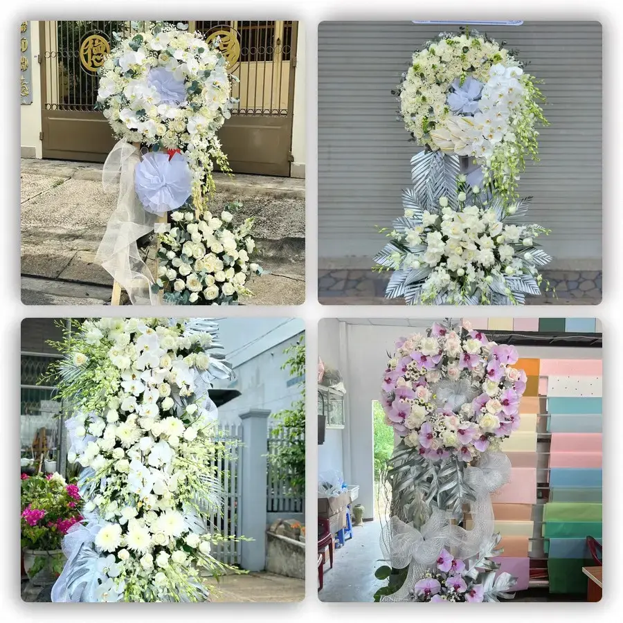 Bốn mẫu hoa đám tang Đức Phổ