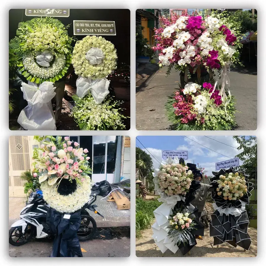 Bốn mẫu hoa đám tang Đức Thọ