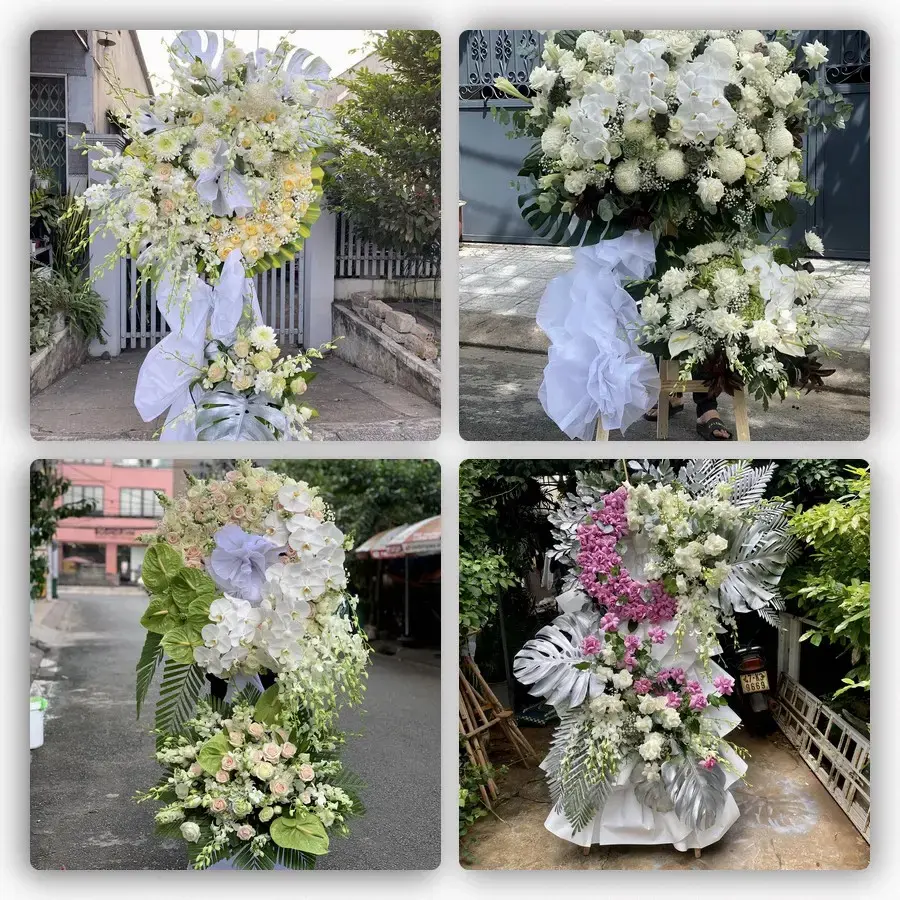 Bốn mẫu hoa đám tang Duy Tiên