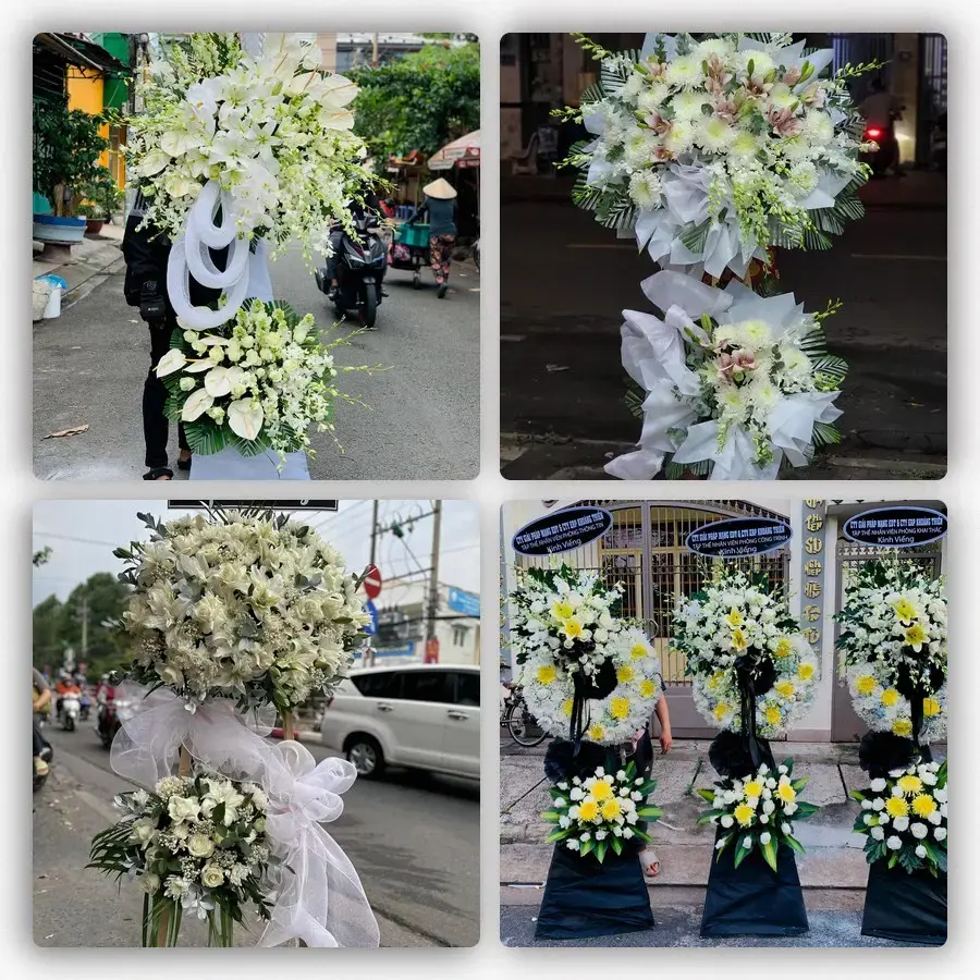 Bốn mẫu hoa đám tang Gành Hào