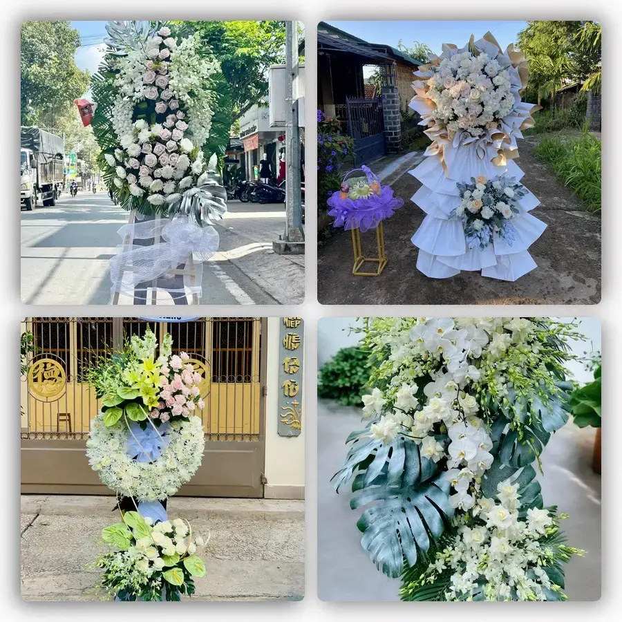 Bốn mẫu hoa đám tang Giá Rai