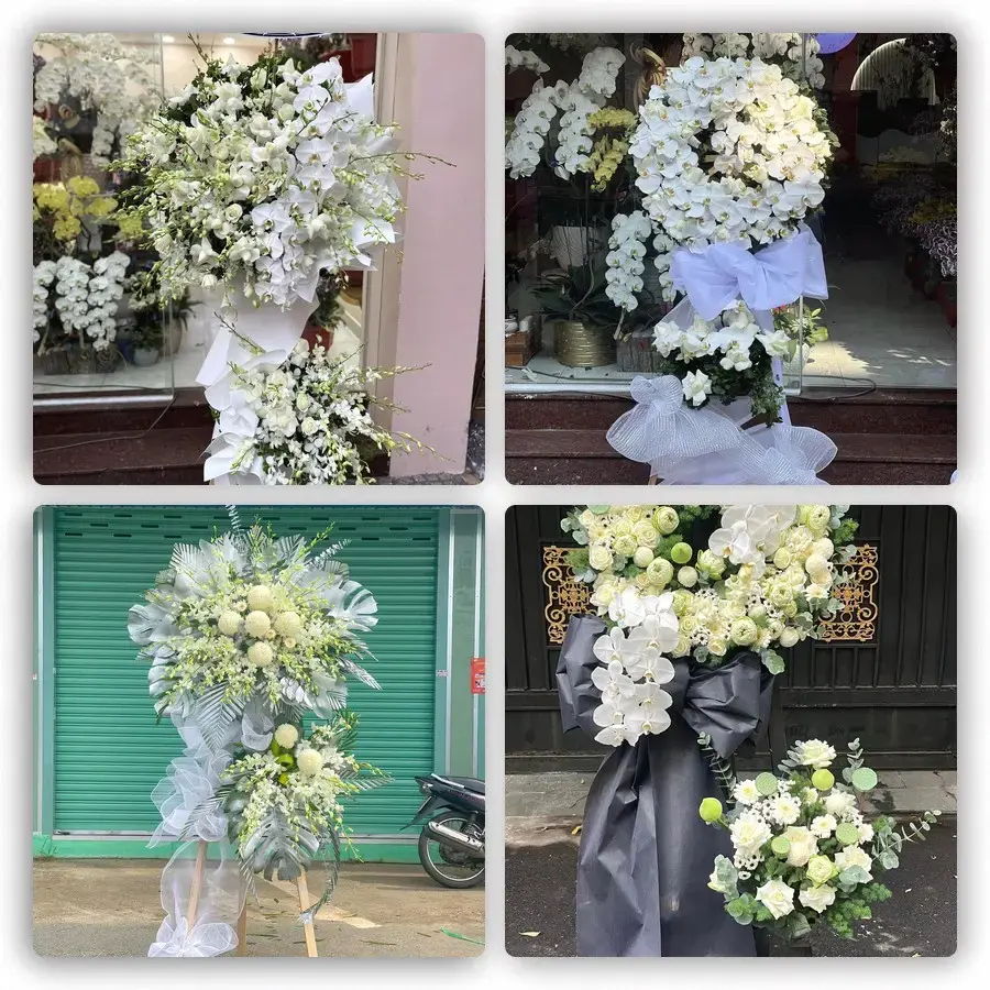 Bốn mẫu hoa đám tang Giồng Trôm