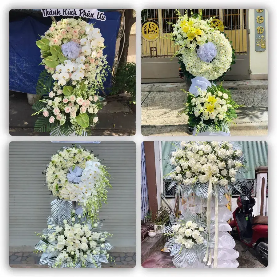 Bốn mẫu hoa đám tang Gò Công