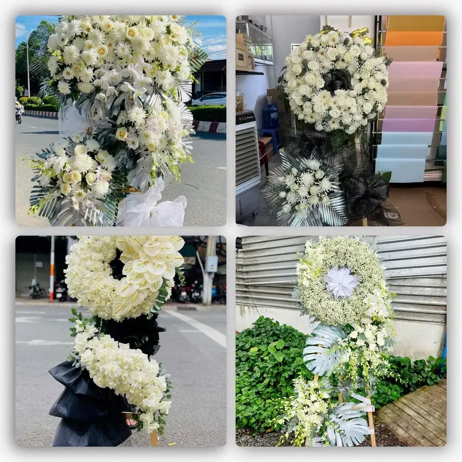 Bốn mẫu hoa đám tang Hà Trung