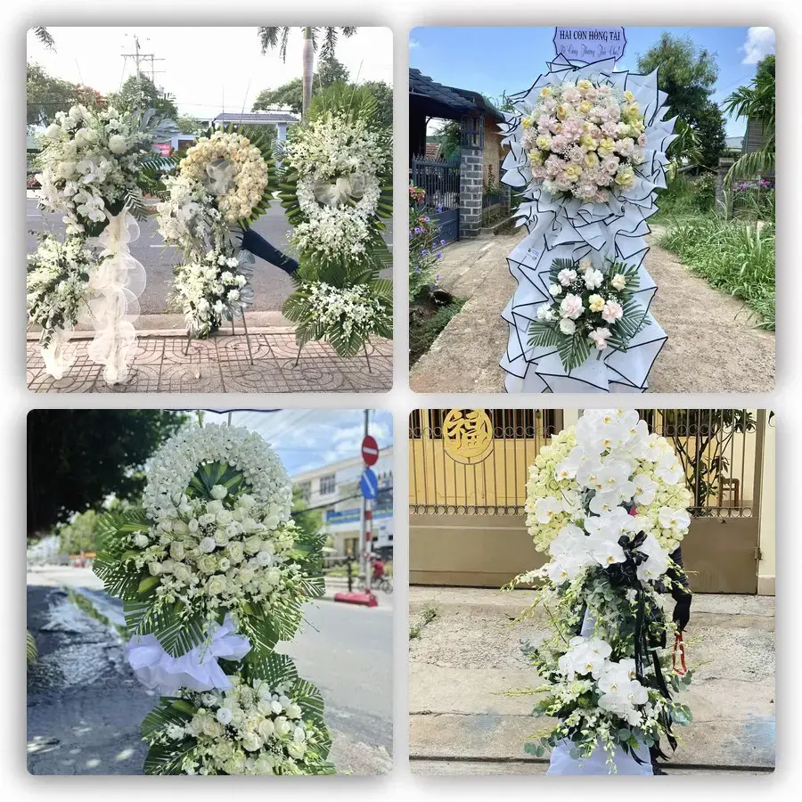 Bốn mẫu hoa đám tang Hai Riêng