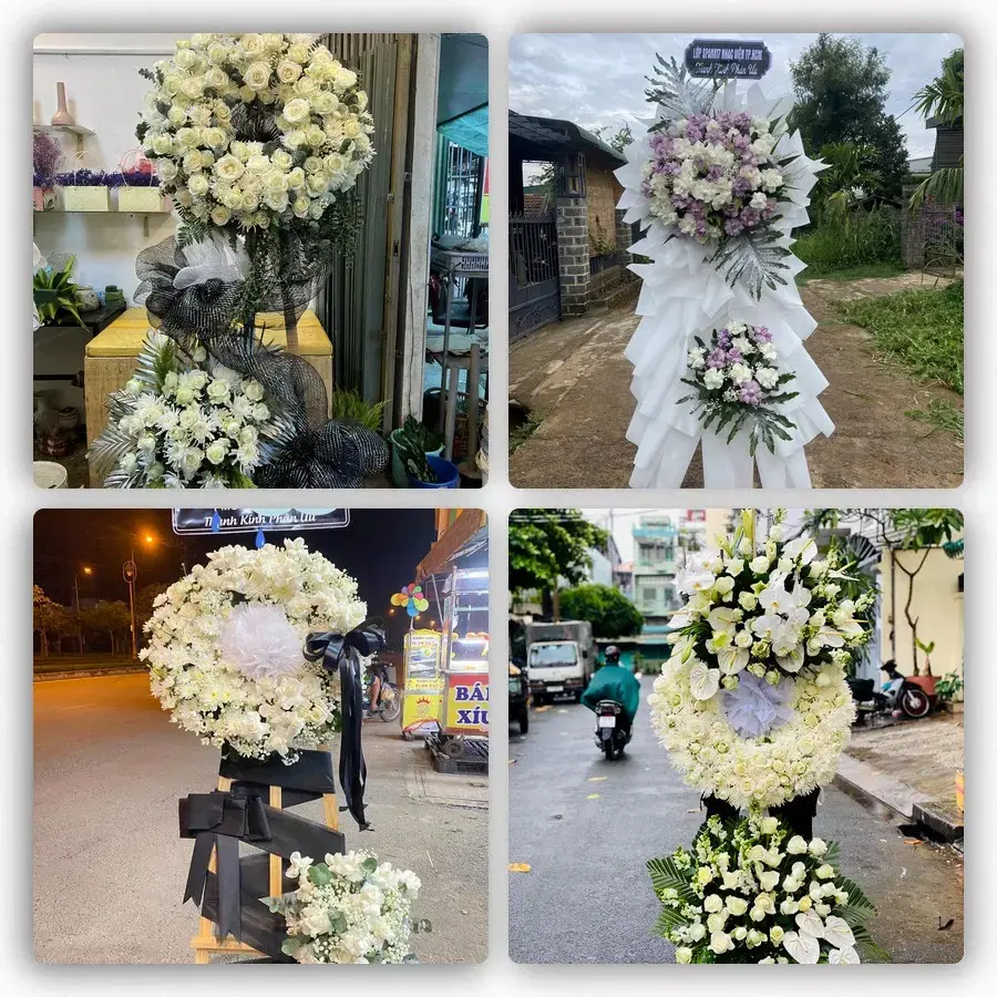 Bốn mẫu hoa đám tang Hiệp Hòa