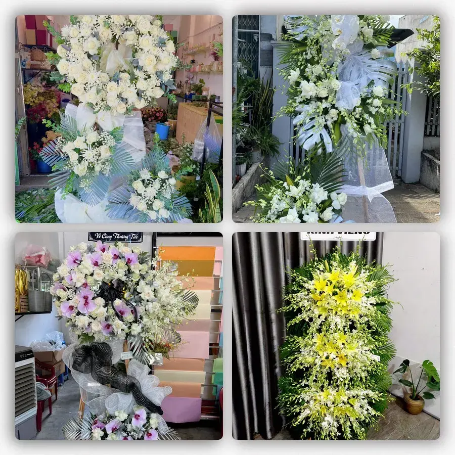 Bốn mẫu hoa đám tang Hồ Xá